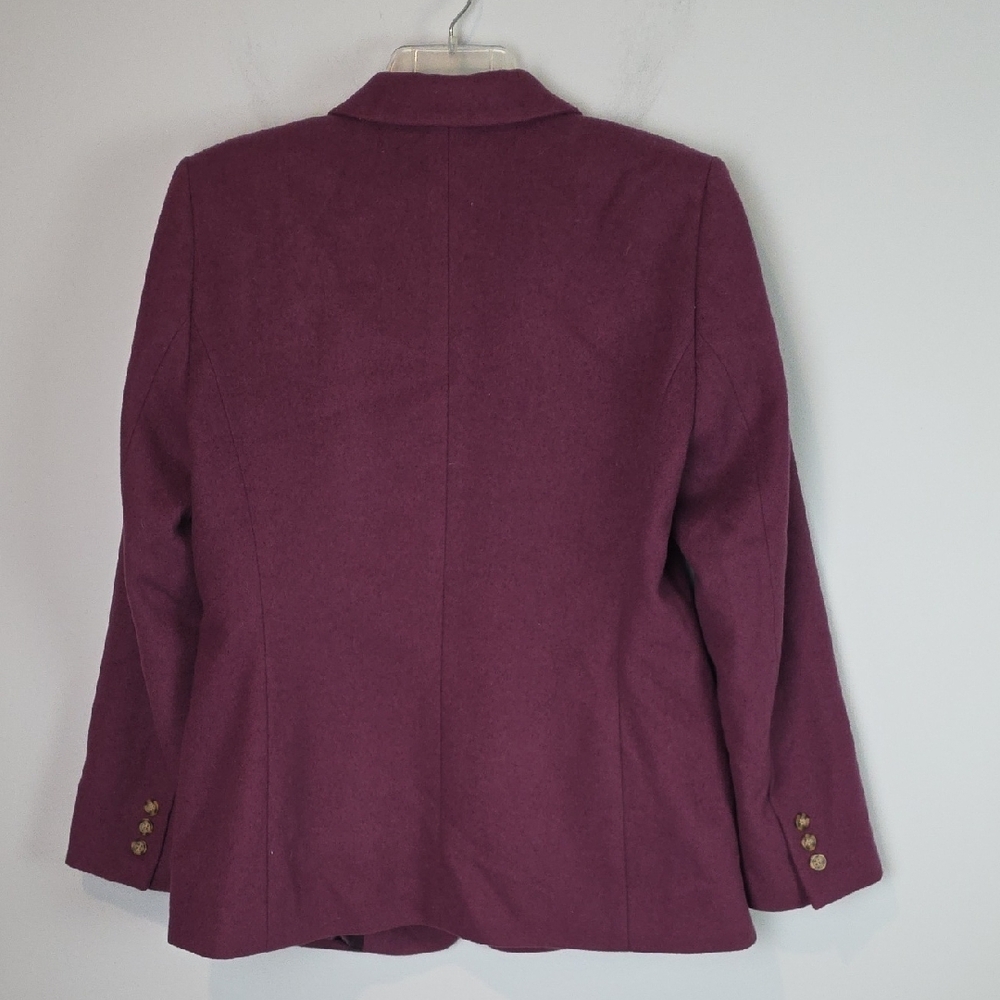LL Bean Wool Cashmere Plum Blazer womens size 10 - Picture 4 of 5
